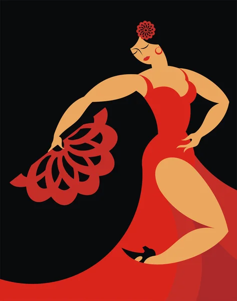 Spaniolă dans flamenco — Vector de stoc
