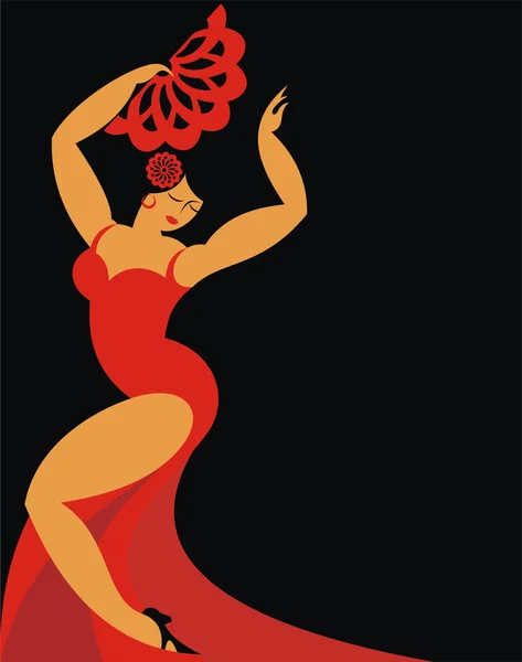 Il flamenco da ballo — Vettoriale Stock