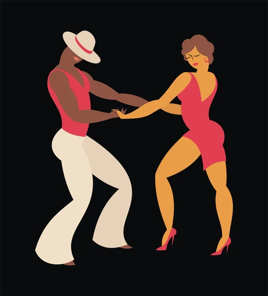 Pareja baila una salsa — Archivo Imágenes Vectoriales