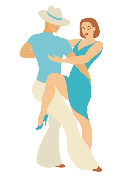 Bailarines de salsa — Vector de stock