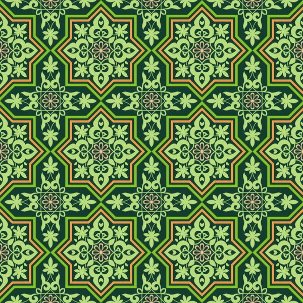 Arabesque sur fond vert — Image vectorielle