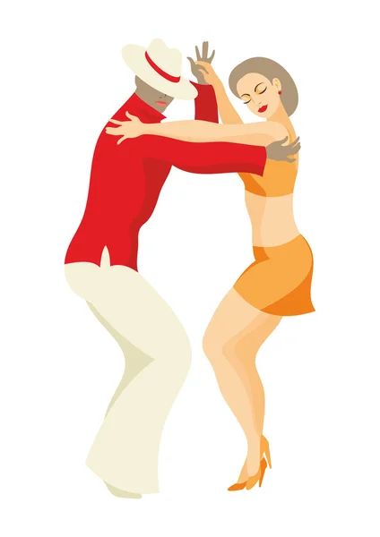 Pareja baila una salsa — Archivo Imágenes Vectoriales