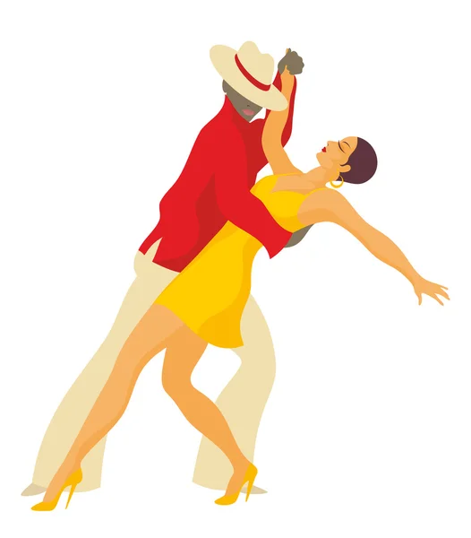 Couple dances a salsa — Stock Vector