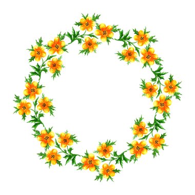  Sarı Çiçekli Çerçeve