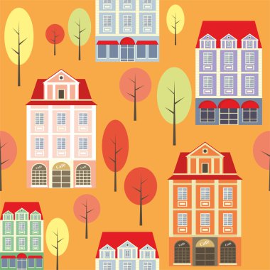 eski şehir sonbahar desen