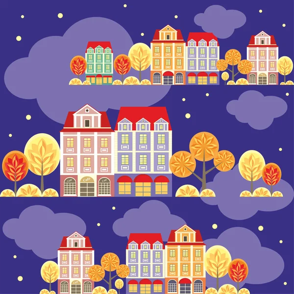 autumn night city pattern