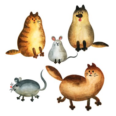 komik hayvanlar seti.