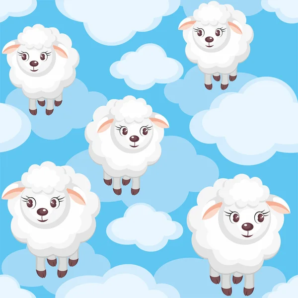 Πρόβατα και σύννεφα — Διανυσματικό Αρχείο