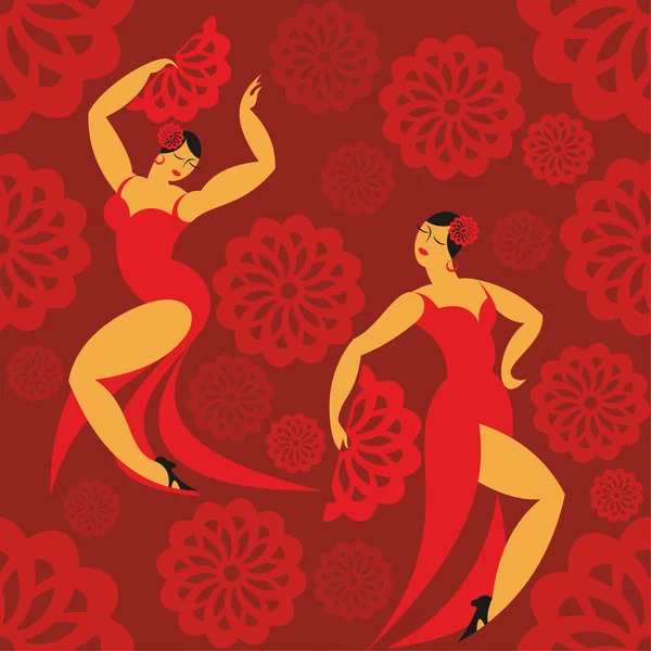 Spaniolă dans flamenco — Vector de stoc