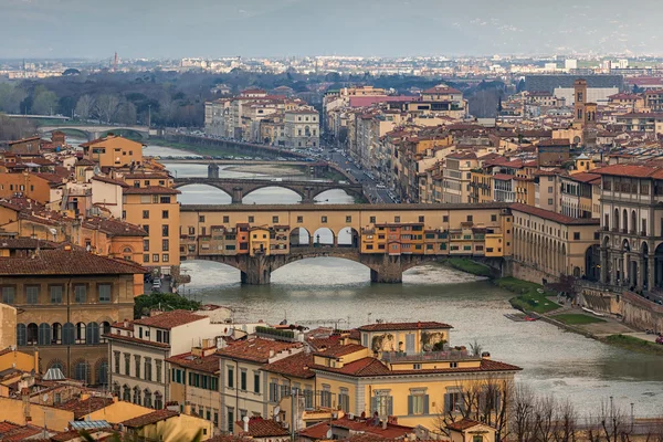 Letecký pohled na Florencii, Itálie — Stock fotografie