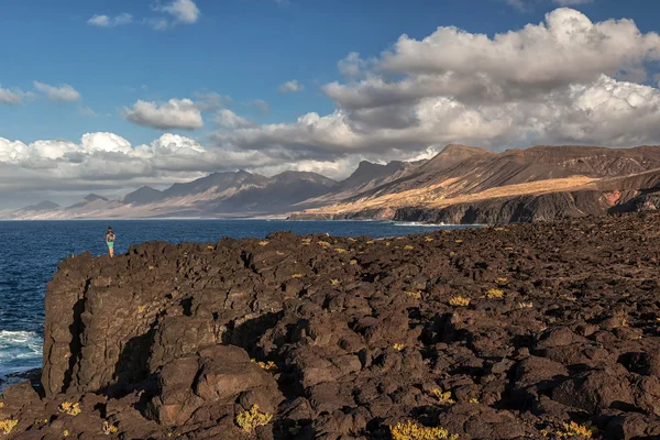 Paesaggio vulcanico di Fuerteventura, Isole Canarie, Spagna Immagine Stock