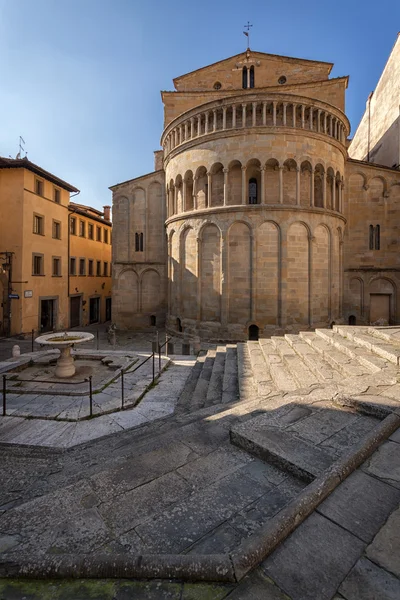 Piazza Grande the main square of tuscan Arezzo city, Italy — Stock Photo, Image