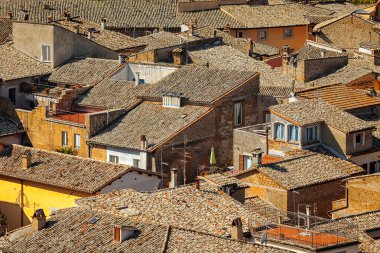 Orvieto, Umbria, İtalya için panoramik havadan görünümü