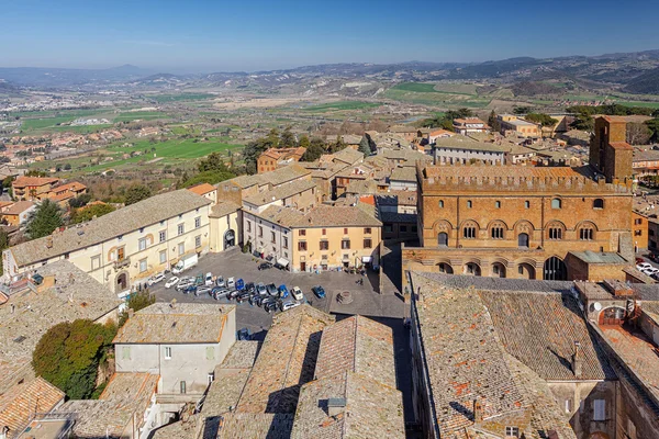 Orvieto, Umbria, İtalya için panoramik havadan görünümü