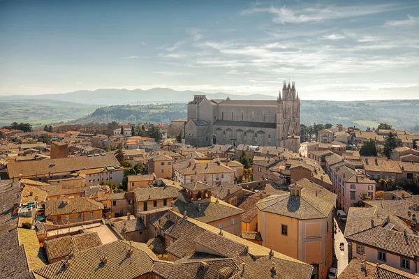 Orvieto, Umbria, İtalya için panoramik havadan görünümü