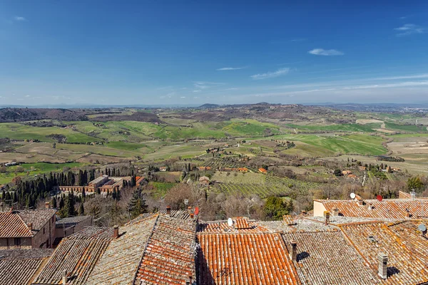 Paesaggio della Toscana visto dalle mura di Montepulciano — Foto Stock