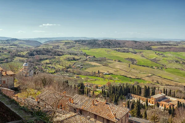 Paesaggio della Toscana visto dalle mura di Montepulciano — Foto Stock