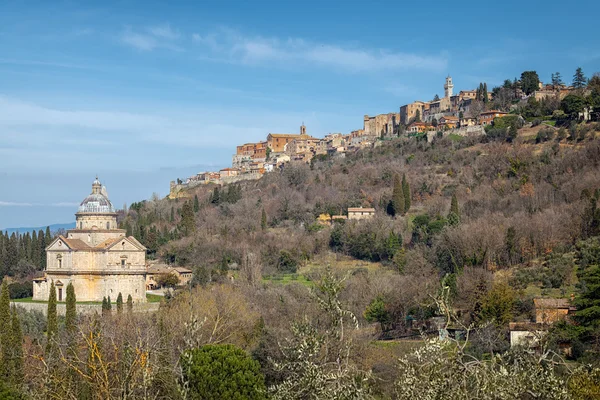 Medeltida staden Montepulciano, Toscana, Italien — Stockfoto
