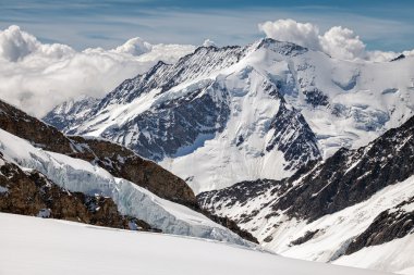 Görünüm Eiger, Monchi ve Jungfrau massif, İsviçre Alpleri'nde, İsviçre, Europe