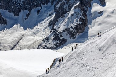 Tırmanma Mont Blanc, Fransız Alps, Fransa. 