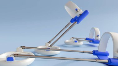 a 3d rendering of Penile Traction Device also known as a penis extender or penile lengthening device for Peyronie's Disease treatment, Post-Surgical Rehabilitation or Penile Lengthening.