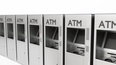 Otomatik Teller Machine veya ATM 'nin 3 boyutlu modeli. 