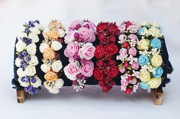 Aro de flores, corona de flores de colores . — Foto de Stock