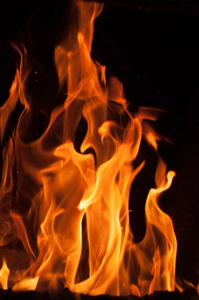 Fire flames on a black background. Blaze fire flame texture back Royalty Free Stock Images