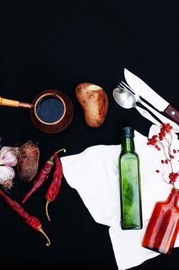 Kahvaltı, kırmızı dut, patates, Kuru kırmızı biber, yemek arka plan