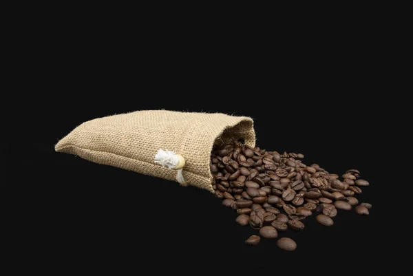 Coffee Beans in burlap sack — Stock Photo, Image