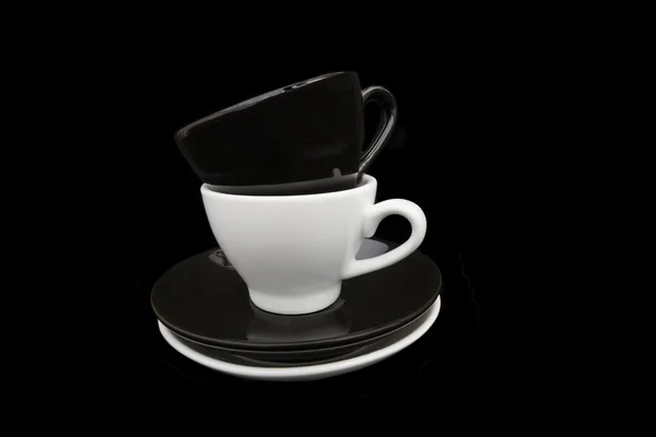Zwart-wit koffie Cups — Stockfoto