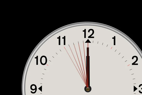 カウント ダウン (黒い背景を示す時計) — ストック写真