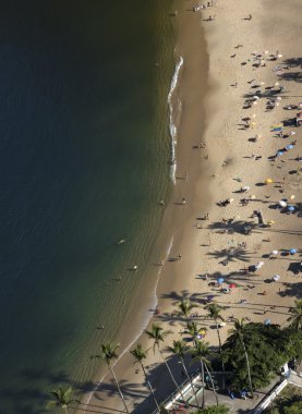 Havadan görünümü Praia Vermelha, Rio de Janeiro, Brezilya