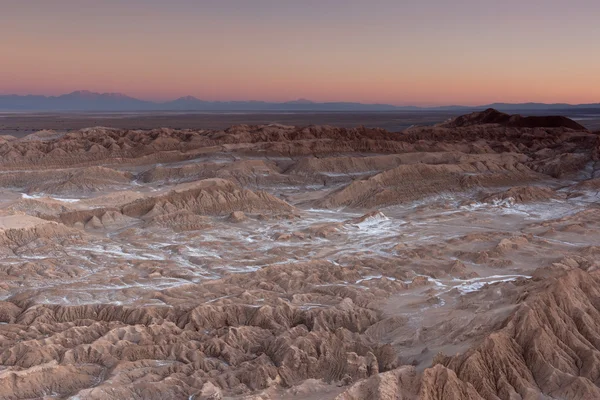 Naplemente a Valle de la Muerte, Atacama sivatag, Chile — Stock Fotó