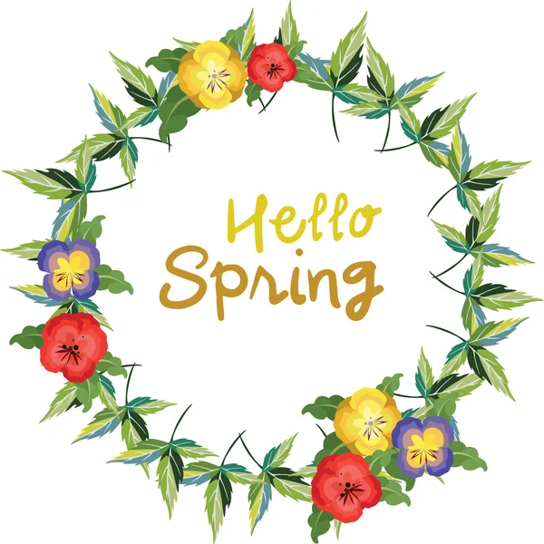 Bahar çiçek vektör çelenk