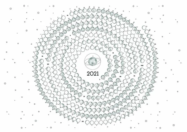 Ay Takvimi 2021 Kuzey Yarımküre Beyaz