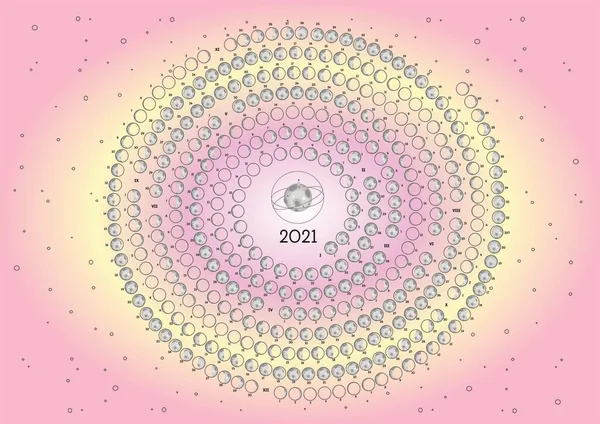 Ay Takvimi 2021 Güney Yarımküre Pembe