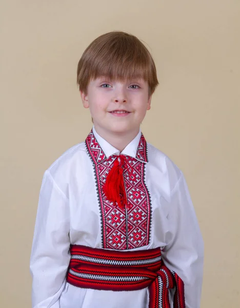 Retrato Niño Lindo Con Pelo Rubio Niño Sonriendo Infancia Feliz — Foto de Stock