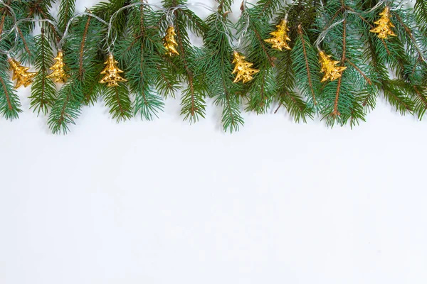 Christmas Background Golden Trees — Stock Photo, Image