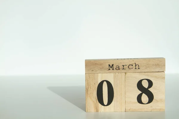 Wooden Cube Number March Women Day Mother Day —  Fotos de Stock