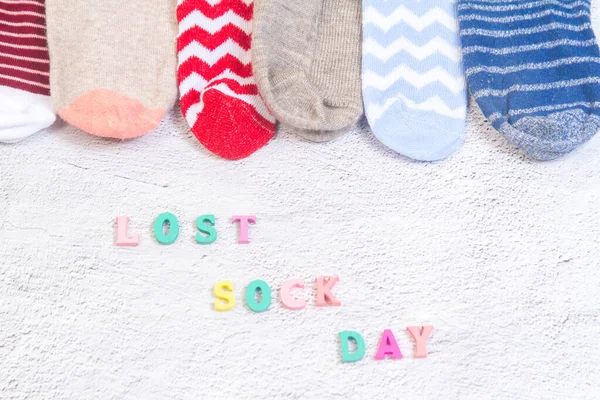 Задньому Плані Багато Шкарпеток National Sock Day Або Odd Socks — стокове фото