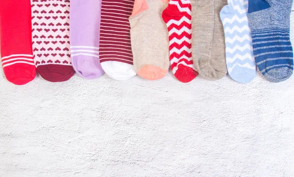 Задньому Плані Багато Шкарпеток National Sock Day Або Odd Socks — стокове фото