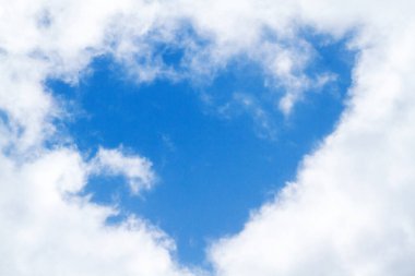 Arkadaki beyaz bulutlu mavi gökyüzü