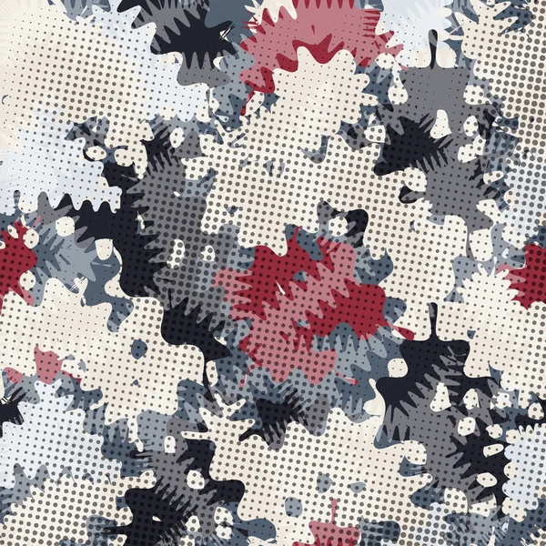 Kentsel geometrik elementlerle soyut, dikişsiz kaotik şablon aşınmış, damlalar, spreyler, üçgenler. Grunge neon doku arka planı. Erkekler ve kızlar için duvar kağıdı