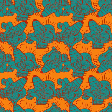 Alışılmadık el çizimi desenli kusursuz soyut arkaplan