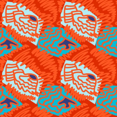 Soyut el çizimi desenli kusursuz arkaplan.