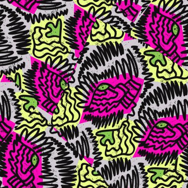 Soyut el çizimi desenli kusursuz arkaplan.