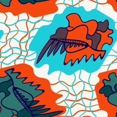 Yaratıcı tasarımların için tuhaf desenli kusursuz ve soyut bir arka plan çizimi. 