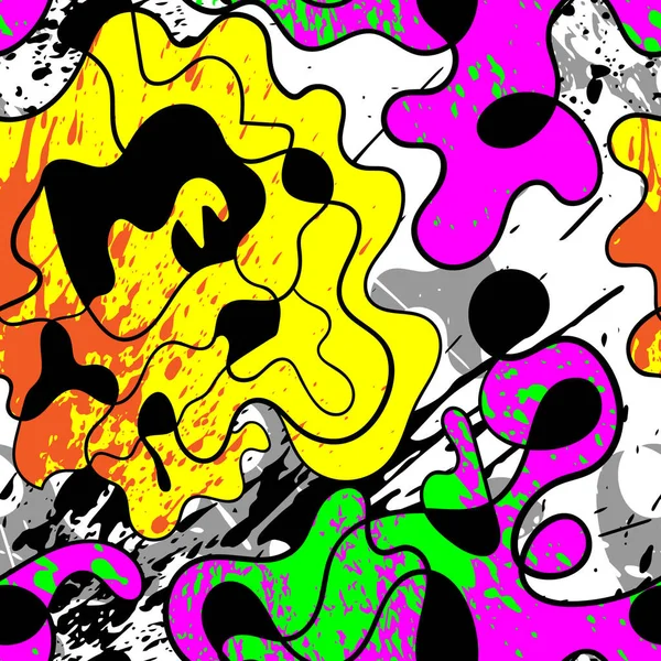 Inconsútil Abstracto Colorido Dibujado Mano Patrón — Archivo Imágenes Vectoriales