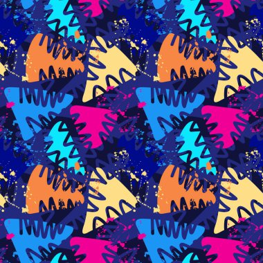 Elle çizilmiş üçgen şekilleri ve grunge noktalarıyla kusursuz soyut şehir arkaplanı